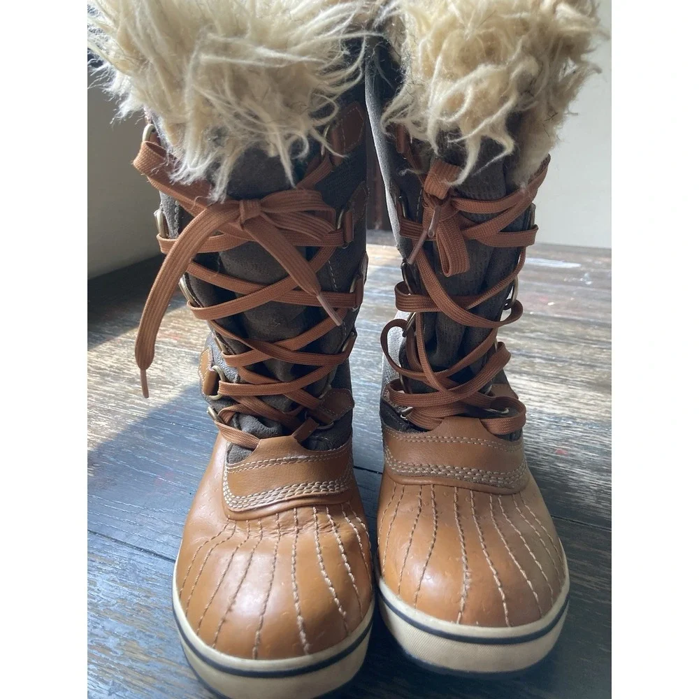 Sorel Womens Size 9 Joan Of Arctic Brown Tall Waterproof Winter Snow Boots